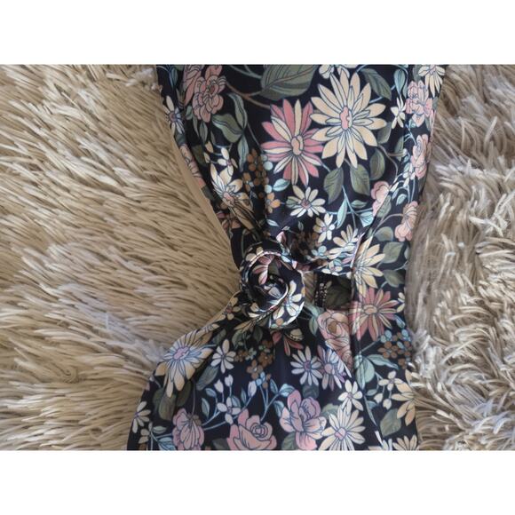 Kona Sol Bikini Top Multi color Floral Keyhole Front Padded Size XL 16-18 New - Picture 4 of 12